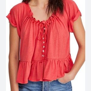Free people Women's Coral Ruffle Top
